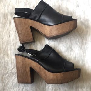 Topshop Black Platform Sandals